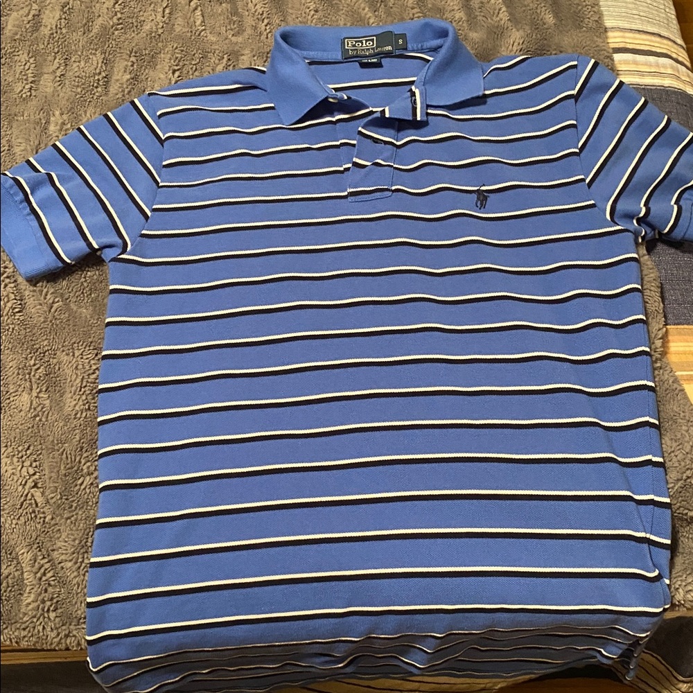 Ralph Lauren Blue Striped Polo Shirt